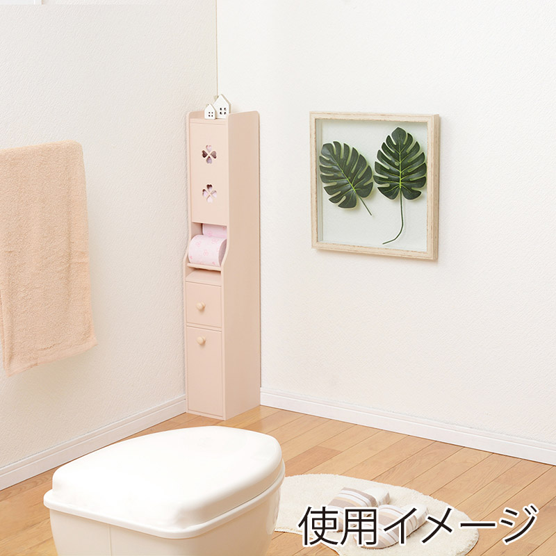 萩原 トイレラック スリム 幅15.5cm ピンク MTR-7006PI 1台(ご注文単位1台)【直送品】