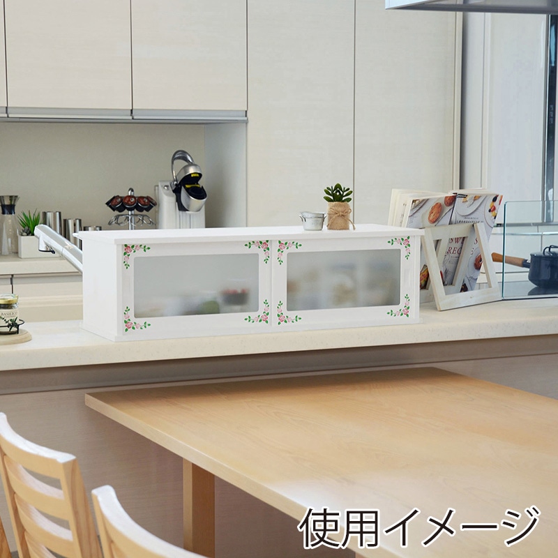 萩原 カウンター上収納 幅75cm ホワイト MUD-7129WH 1台(ご注文単位1台)【直送品】