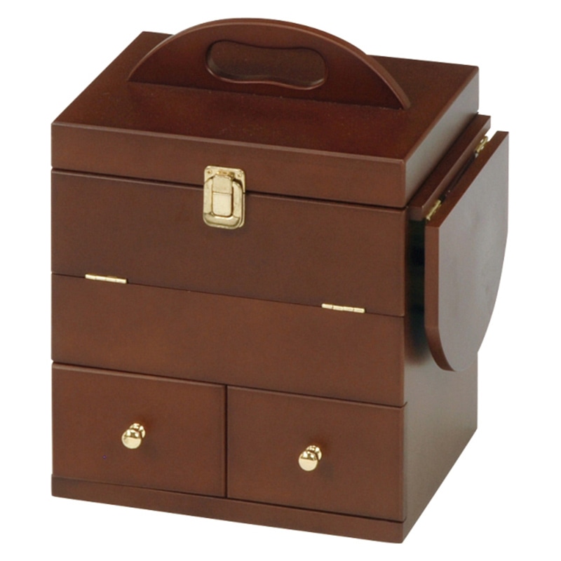 萩原 コスメボックス 三面鏡付き ブラウン MUD-6930BR 1台(ご注文単位1台)【直送品】