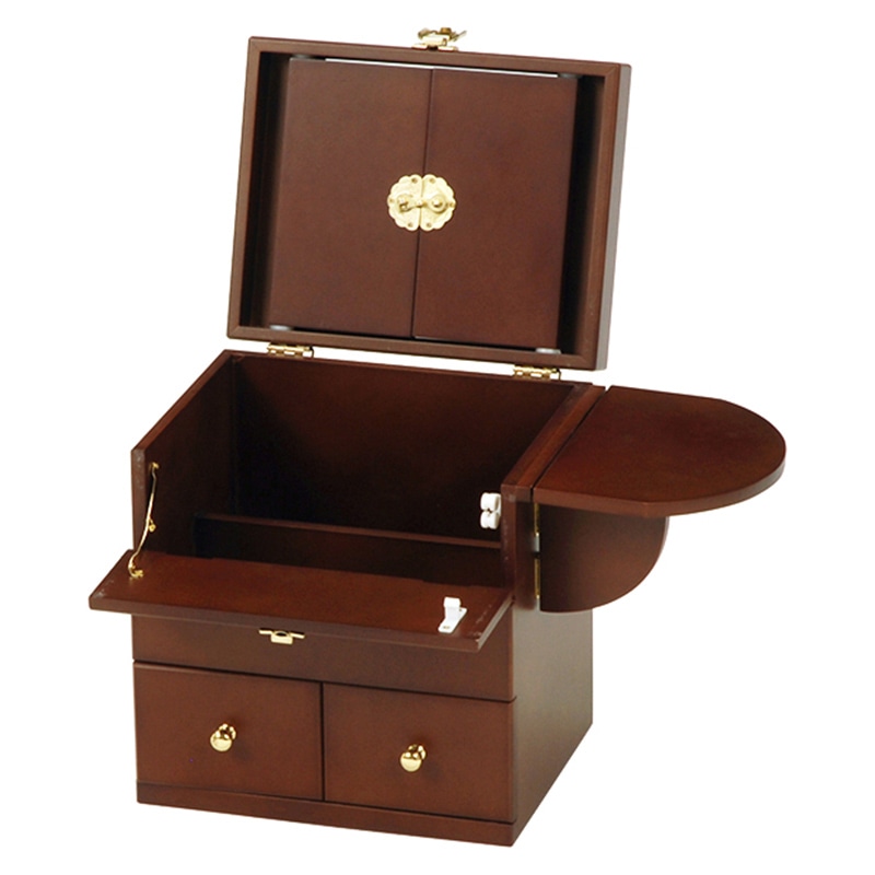 萩原 コスメボックス 三面鏡付き ブラウン MUD-6930BR 1台(ご注文単位1台)【直送品】