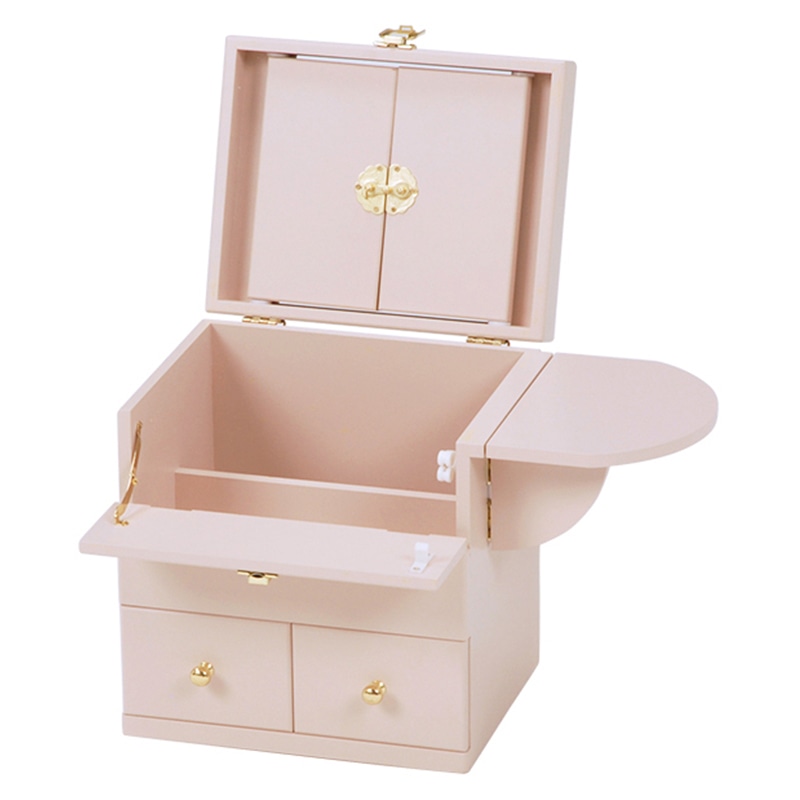 萩原 コスメボックス　三面鏡付き ピンク MUD-6930PI 1台（ご注文単位1台）【直送品】