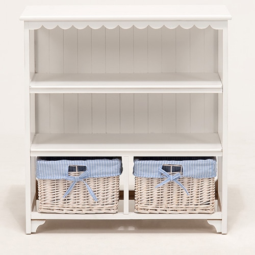 萩原 キャビネット 幅70cm バスケット2個 ホワイト MCC-5780WH 1台(ご注文単位1台)【直送品】