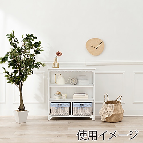 萩原 キャビネット 幅70cm バスケット2個 ホワイト MCC-5780WH 1台(ご注文単位1台)【直送品】