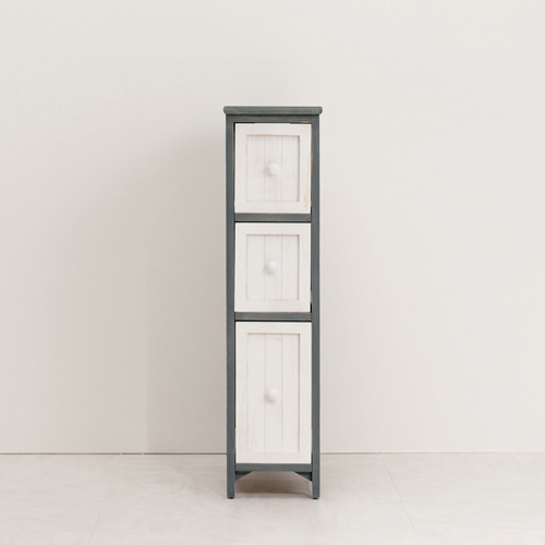 萩原 スリムチェスト 幅20cm 3段 ブルーグレー MCH-5670 1台(ご注文単位1台)【直送品】