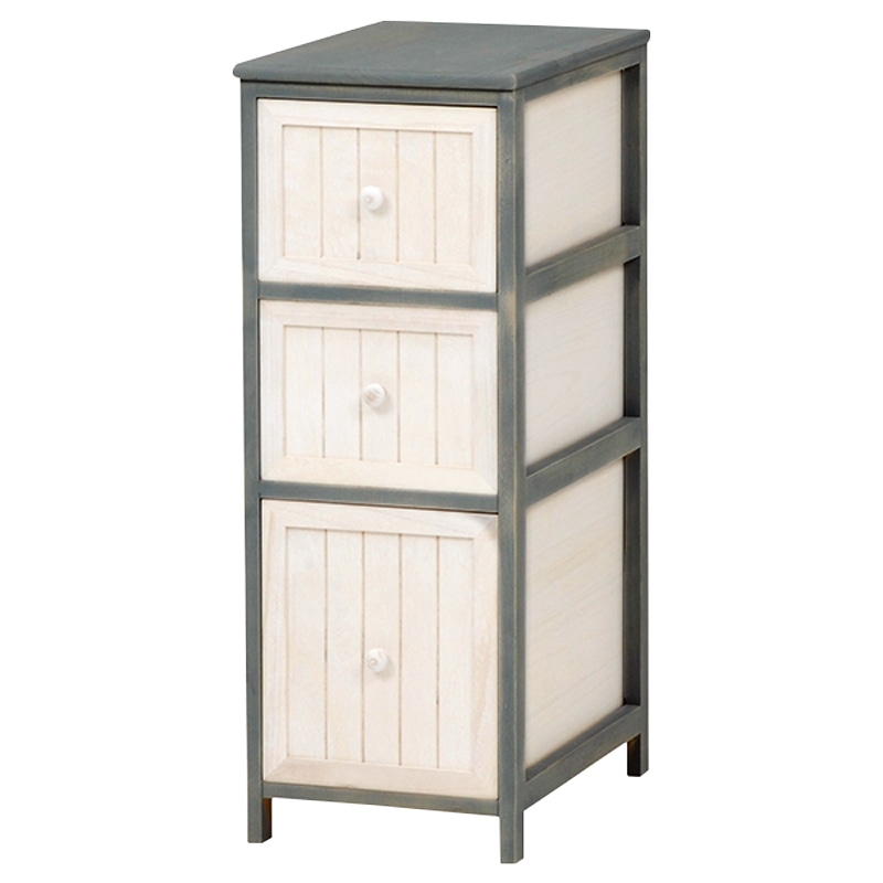 萩原 スリムチェスト 幅30cm 3段 ブルーグレー MCH-5672 1台(ご注文単位1台)【直送品】