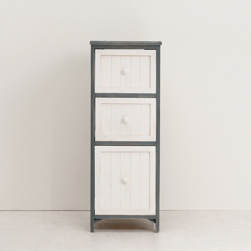 萩原 スリムチェスト 幅30cm 3段 ブルーグレー MCH-5672 1台(ご注文単位1台)【直送品】