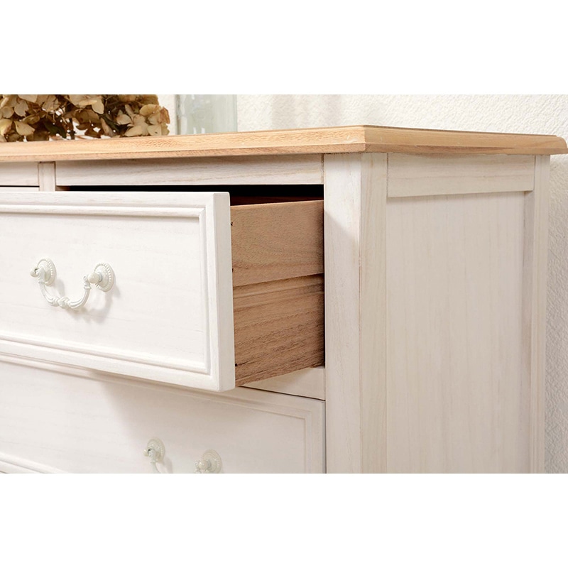 萩原 チェスト 幅80cm ホワイト MCH-7321WH 1台(ご注文単位1台)【直送品】