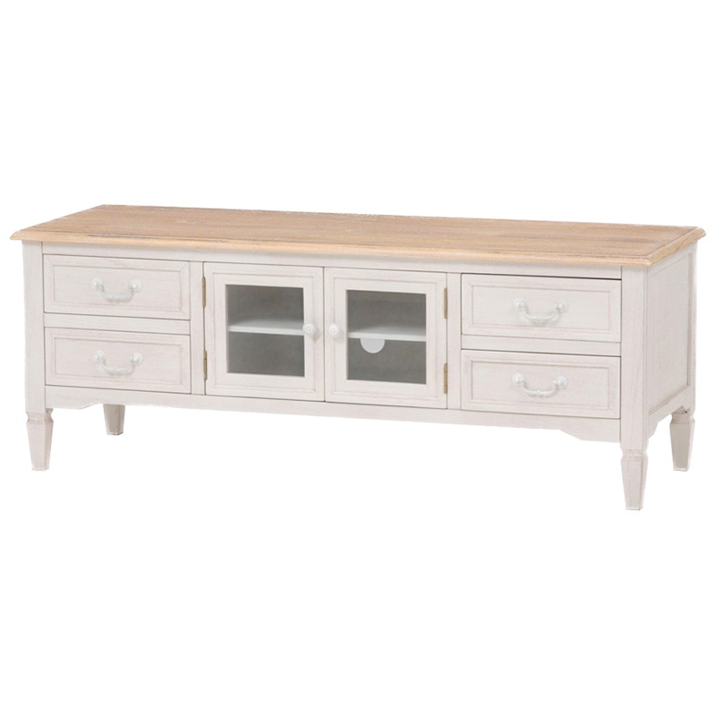 萩原 テレビ台 幅120cm ホワイト MTV-7323WH 1台(ご注文単位1台)【直送品】