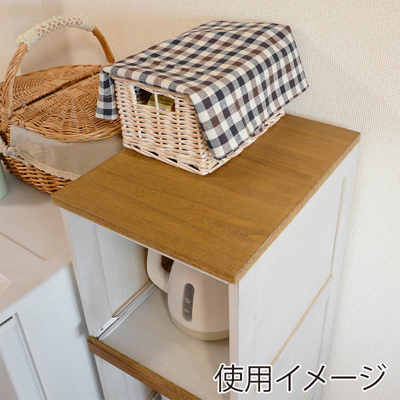 萩原 キッチンラック スライド棚付 幅30cm ホワイトウォッシュ MUD-5901WS 1台(ご注文単位1台)【直送品】