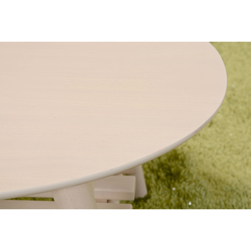 萩原 折りたたみテーブル　幅90cm　オーバル ホワイトウォッシュ MT-6925WS 1台（ご注文単位1台）【直送品】