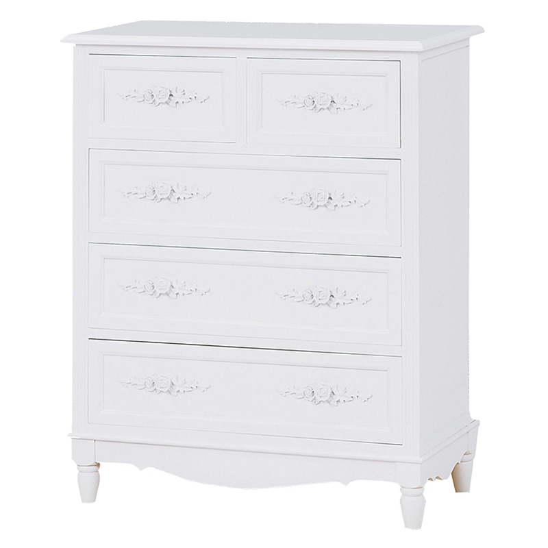 萩原 チェスト 幅65cm 4段 ホワイト MCH-8191-WH 1台(ご注文単位1台)【直送品】