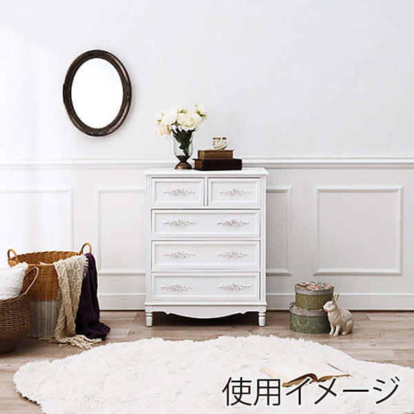 萩原 チェスト 幅65cm 4段 ホワイト MCH-8191-WH 1台(ご注文単位1台)【直送品】