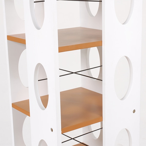 萩原 回転ラック 高さ167cm 7段 ホワイト MUD-7181 1台(ご注文単位1台)【直送品】