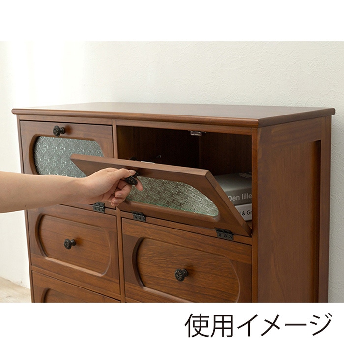 萩原 チェスト 幅80×高78cm ブラウン MCH-5186BR 1台(ご注文単位1台)【直送品】