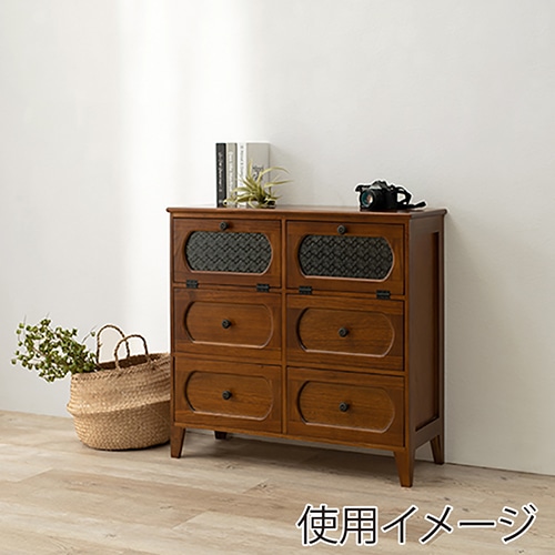 萩原 チェスト 幅80×高78cm ブラウン MCH-5186BR 1台(ご注文単位1台)【直送品】