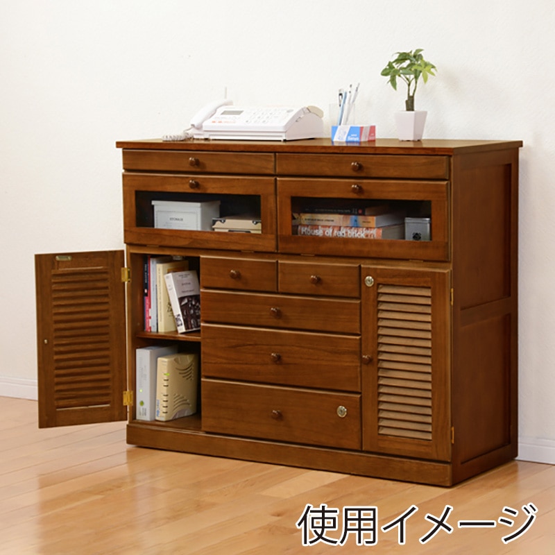 萩原 FAX台　幅96cm　キャスター付 ブラウン MFX-8202BR 1台（ご注文単位1台）【直送品】