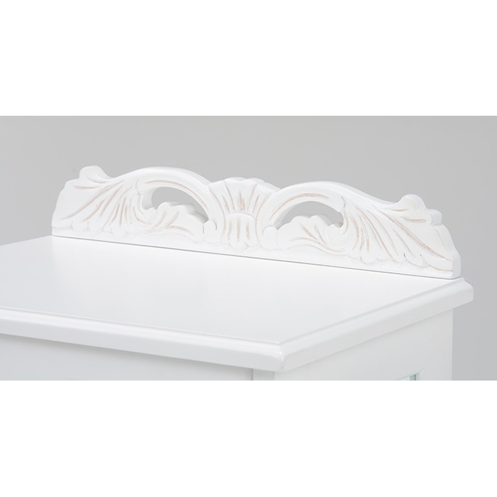 萩原 ガラスキャビネット 幅50cm アンティークホワイト RCC-1234AW 1台(ご注文単位1台)【直送品】