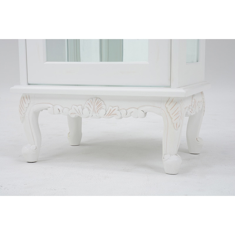 萩原 ガラスキャビネット 幅50cm アンティークホワイト RCC-1234AW 1台(ご注文単位1台)【直送品】