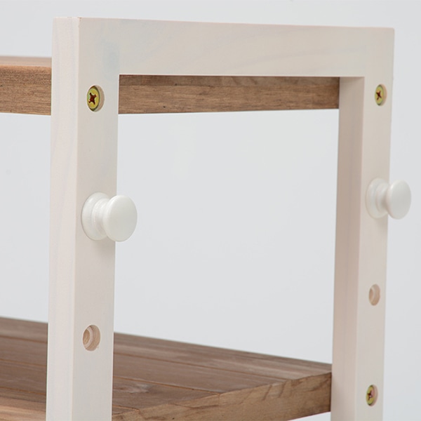 萩原 シューズラック 幅45cm ナチュラル×アイボリー MSS-6310NIV 1台(ご注文単位1台)【直送品】