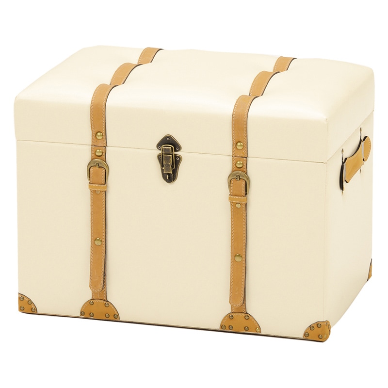 萩原 トランク風収納スツール 幅60cm アイボリー MC-6001IV 1台(ご注文単位1台)【直送品】