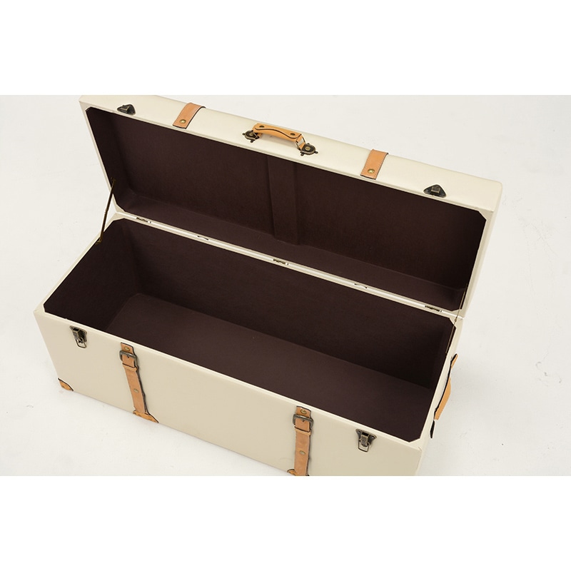 萩原 トランク風収納スツール 幅102cm アイボリー MC-6002IV 1台(ご注文単位1台)【直送品】