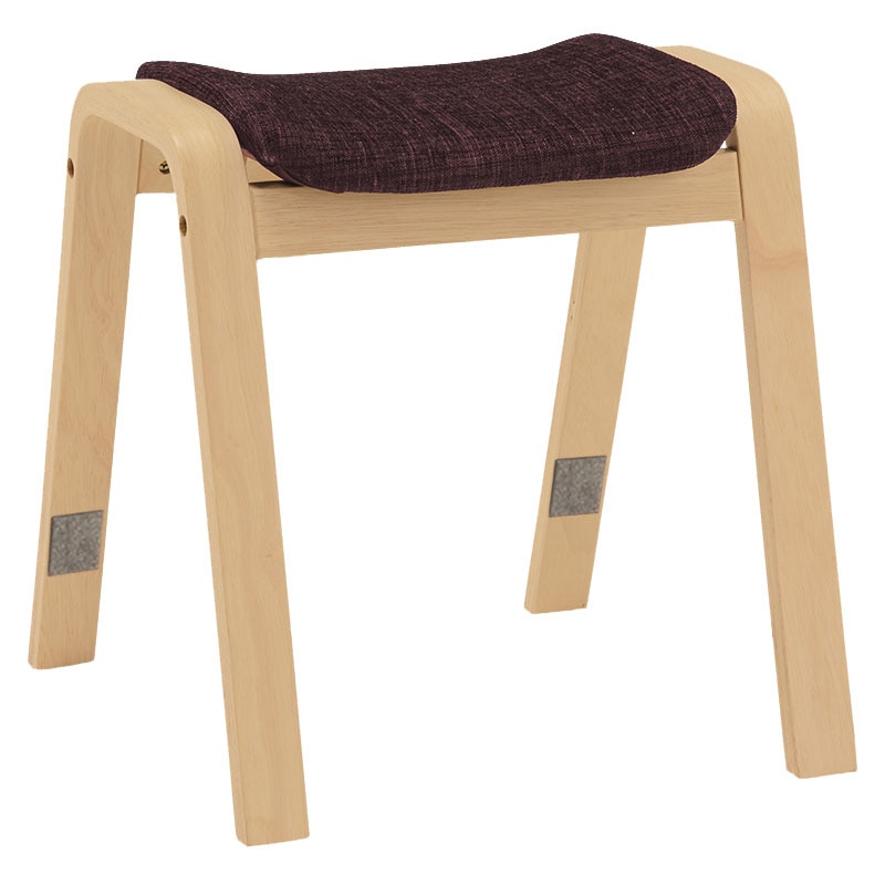 萩原 スタッキングスツール ナチュラル×ブラウン VH-7920BR-2 1台(ご注文単位2台)【直送品】