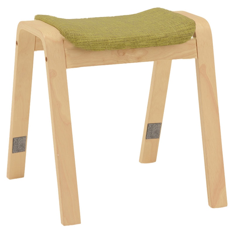 萩原 スタッキングスツール ナチュラル×グリーン VH-7920GR-2 1台(ご注文単位2台)【直送品】