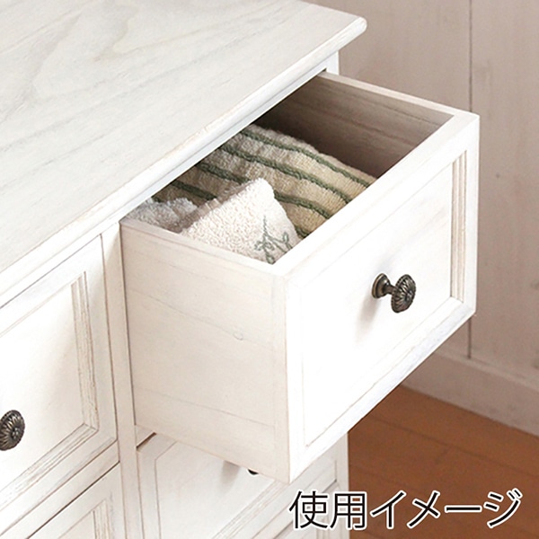 萩原 スリムチェスト　幅25cm アンティークホワイト MCH-5481AW 1台（ご注文単位1台）【直送品】