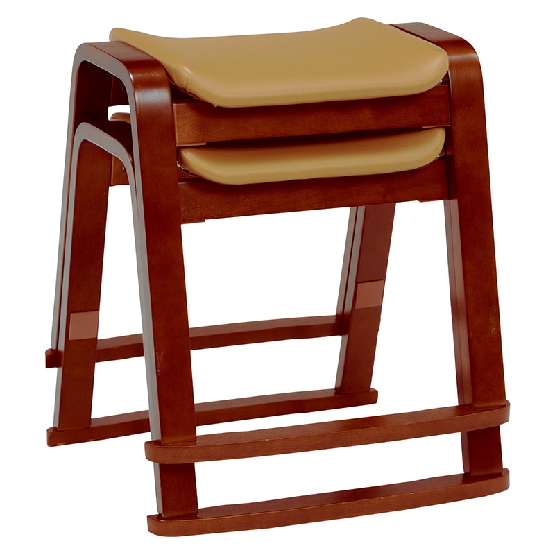 萩原 スタッキングスツール ダークブラウン VH-7931DBR 1台(ご注文単位2台)【直送品】