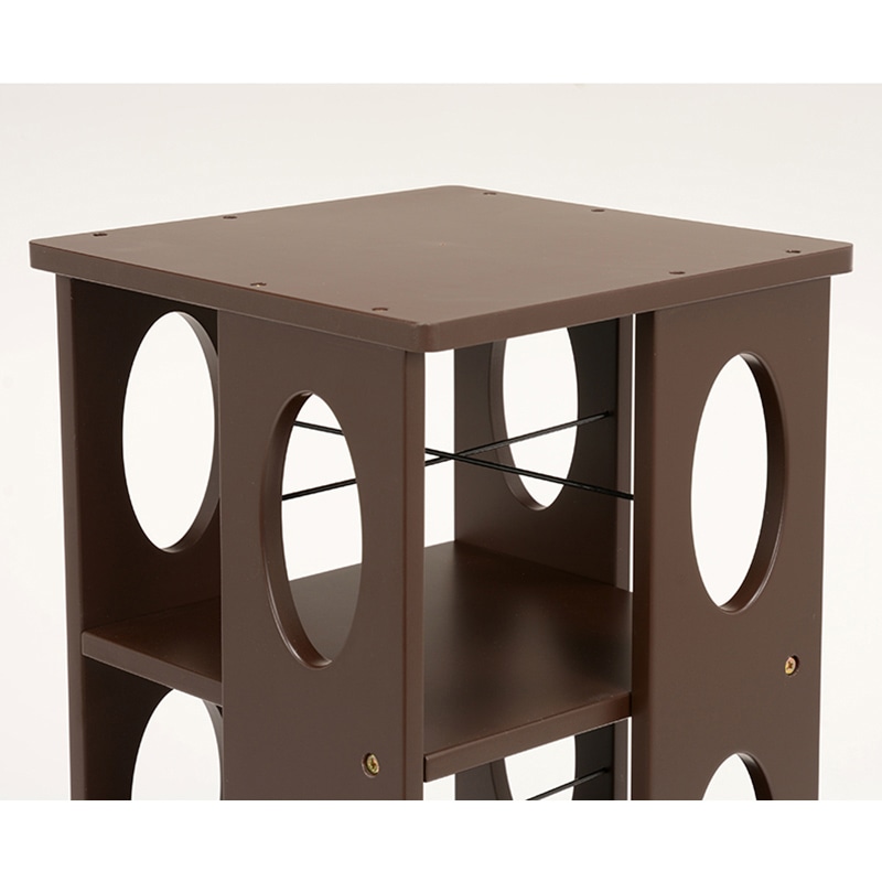 萩原 回転ラック 高さ167cm 7段 転倒防止ベルト付 ダークブラウン MUD-6101DBR 1台(ご注文単位1台)【直送品】