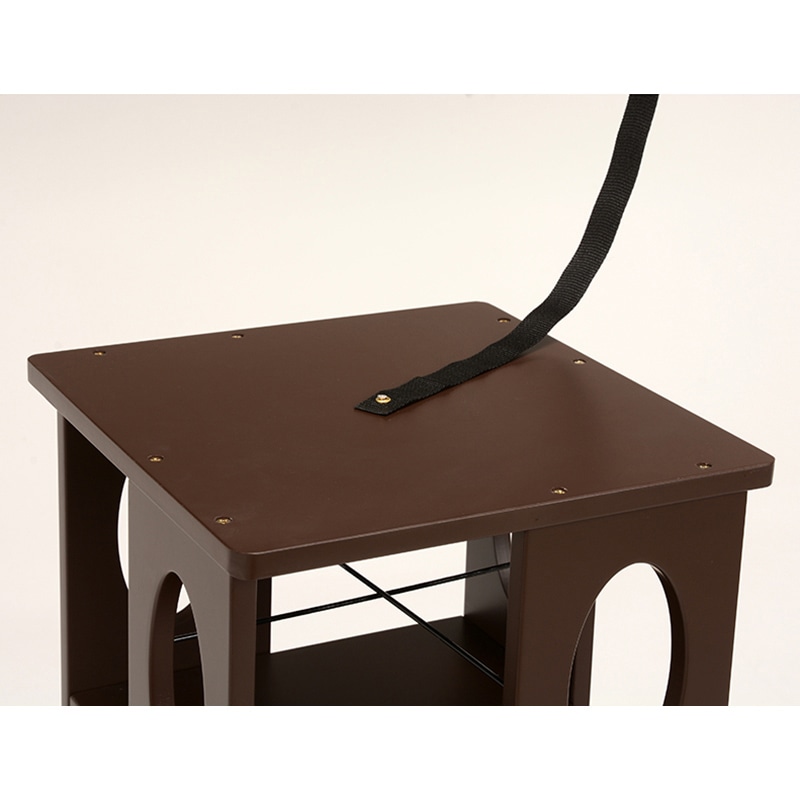 萩原 回転ラック 高さ167cm 7段 転倒防止ベルト付 ダークブラウン MUD-6101DBR 1台(ご注文単位1台)【直送品】