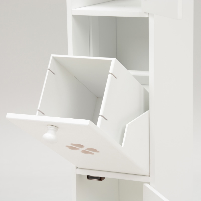 萩原 トイレラック スリム 幅16cm ホワイト MTR-6656WH 1台(ご注文単位1台)【直送品】