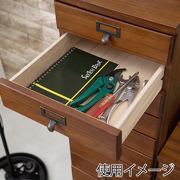 萩原 チェスト 幅28cm ブラウン MCH-6161BR 1台(ご注文単位1台)【直送品】