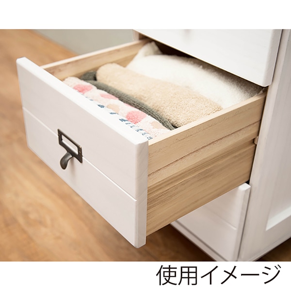 萩原 チェスト 幅28cm ホワイト MCH-6161NW 1台(ご注文単位1台)【直送品】