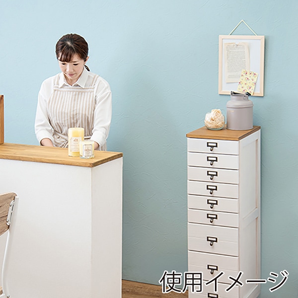 萩原 チェスト 幅28cm ホワイト MCH-6161NW 1台(ご注文単位1台)【直送品】
