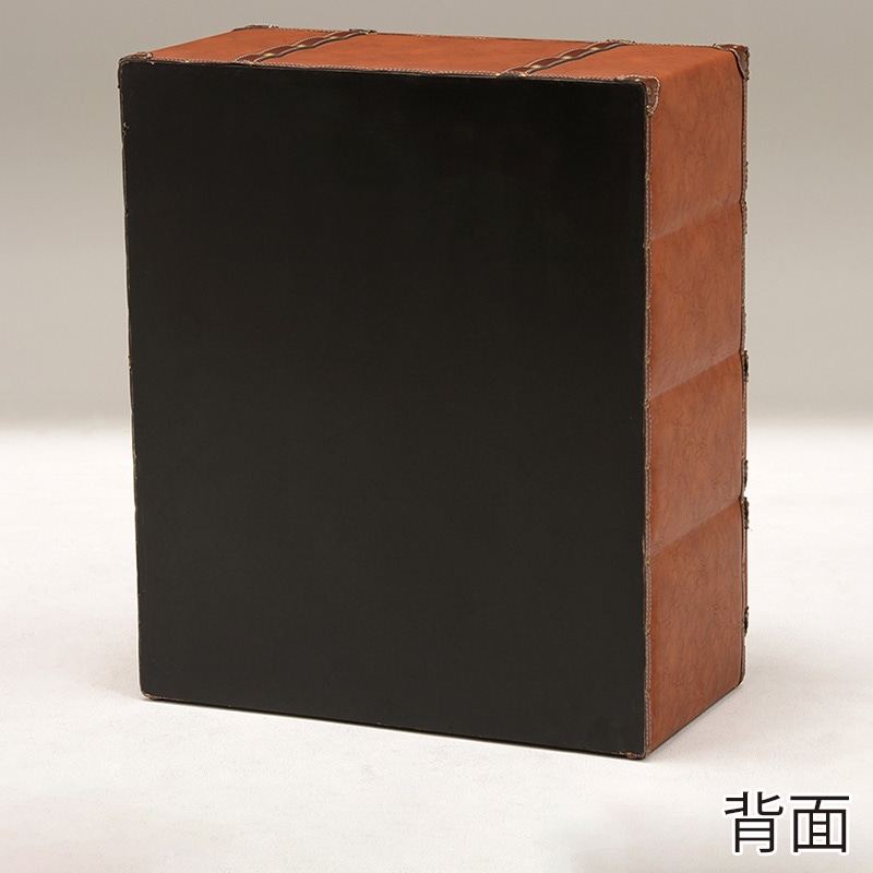 萩原 トランク風チェスト ワイド4段 ライトブラウン MCH-6014LBR 1台(ご注文単位1台)【直送品】