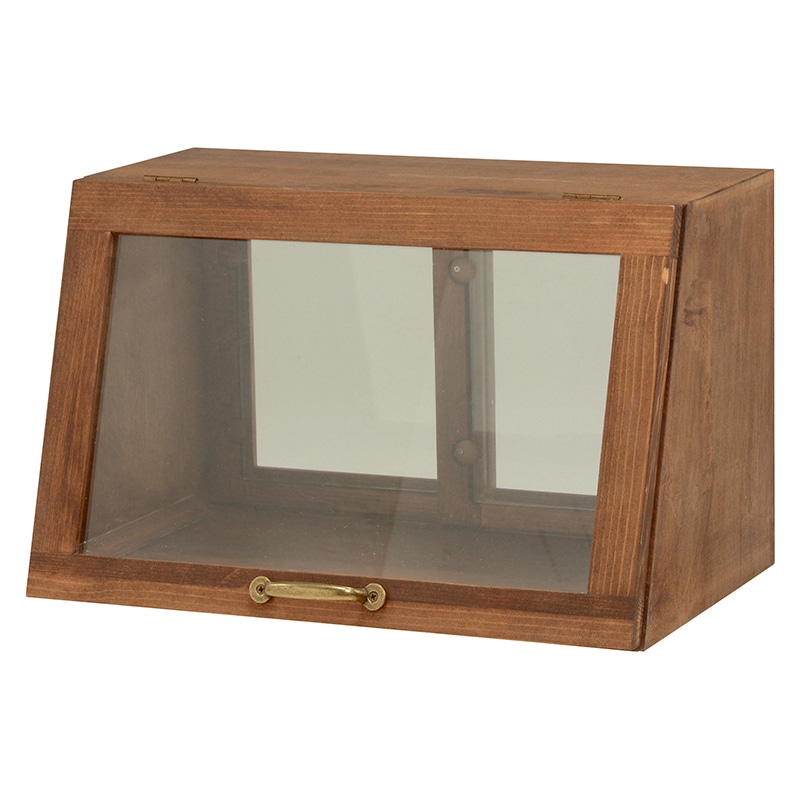 萩原 カウンター上ガラスケース 幅40cm 1段 ダークブラウン MUD-6065DBR 1台(ご注文単位1台)【直送品】