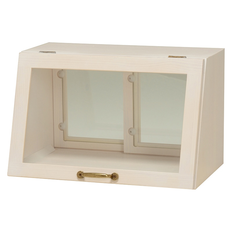 萩原 カウンター上ガラスケース 幅40cm 1段 ホワイトウォッシュ MUD-6065WS 1台(ご注文単位1台)【直送品】