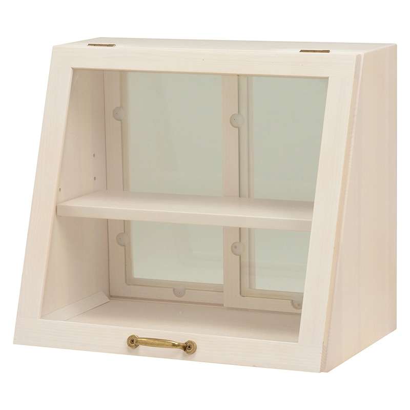 萩原 カウンター上ガラスケース 幅40cm 2段 ホワイトウォッシュ MUD-6066WS 1台(ご注文単位1台)【直送品】