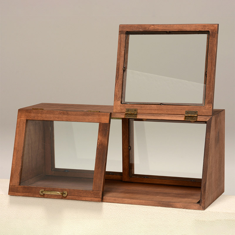 萩原 カウンター上ガラスケース 幅60cm 1段 ダークブラウン MUD-6067DBR 1台(ご注文単位1台)【直送品】