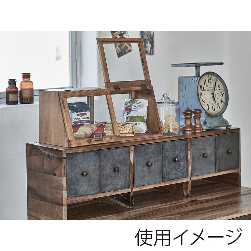 萩原 カウンター上ガラスケース 幅60cm 1段 ダークブラウン MUD-6067DBR 1台(ご注文単位1台)【直送品】