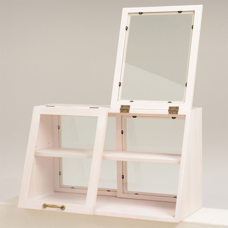 萩原 カウンター上ガラスケース 幅60cm 2段 ホワイトウォッシュ MUD-6068WS 1台(ご注文単位1台)【直送品】