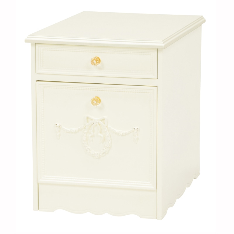 萩原 キッズサイドチェスト　キャスター付 ホワイト RCH-1852WH 1台（ご注文単位1台）【直送品】