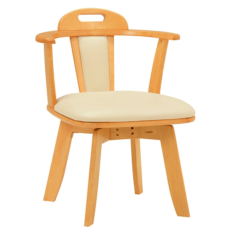 萩原 回転ダイニングチェアー ナチュラル KC-7585NA 1台（ご注文単位2台）【直送品】