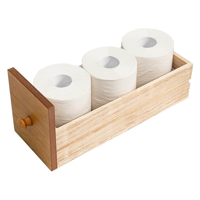 萩原 トイレラック スリム 幅16cm ナチュラル MTR-6464NW 1台(ご注文単位1台)【直送品】