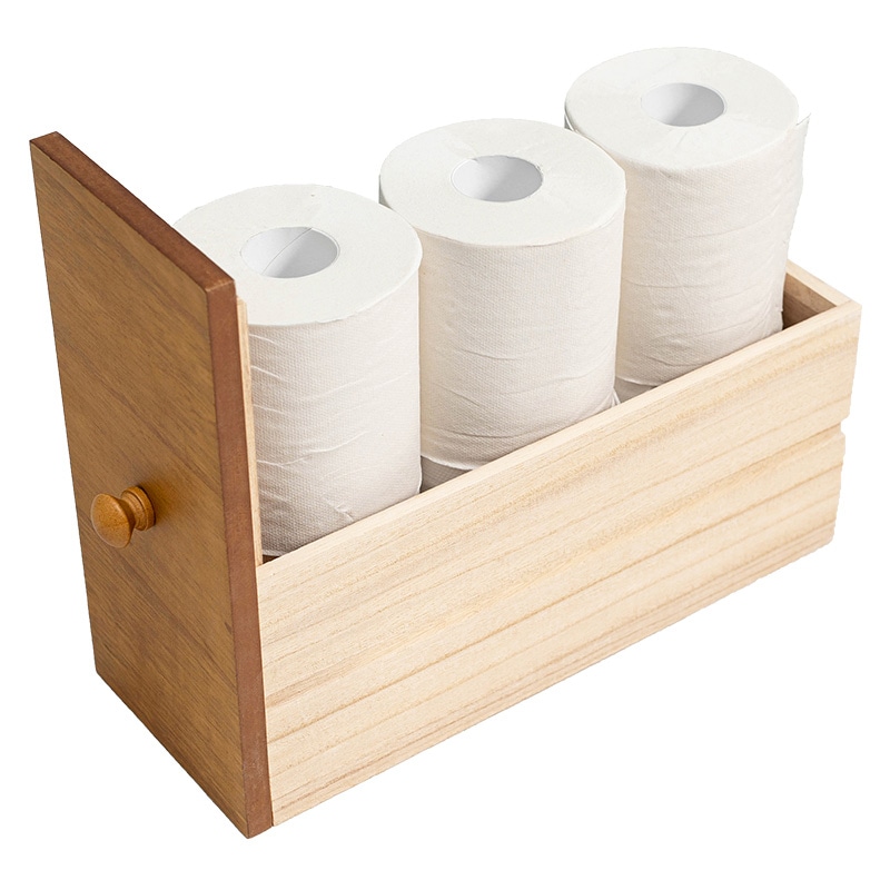 萩原 トイレラック スリム 幅16cm ナチュラル MTR-6464NW 1台(ご注文単位1台)【直送品】