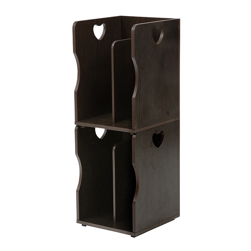 萩原 スタッキング ブックスタンド 4個組 ダークブラウン MM-6805DBR-S 1セット(ご注文単位1セット)【直送品】