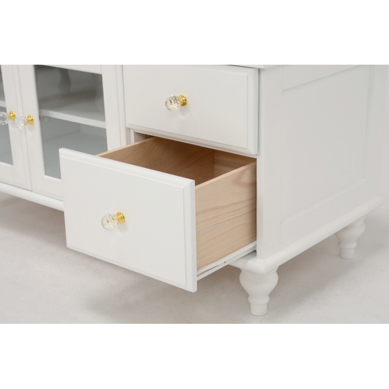 萩原 テレビ台 クリスタル調取っ手 幅88cm ホワイト MTV-5883WH 1台(ご注文単位1台)【直送品】