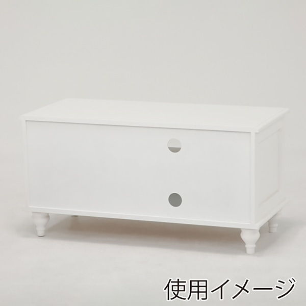 萩原 テレビ台 クリスタル調取っ手 幅88cm ホワイト MTV-5883WH 1台(ご注文単位1台)【直送品】