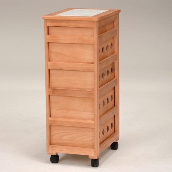 萩原 キッチンストッカー 幅30cm 5段 ライトブラウン MUD-6782NA 1台(ご注文単位1台)【直送品】